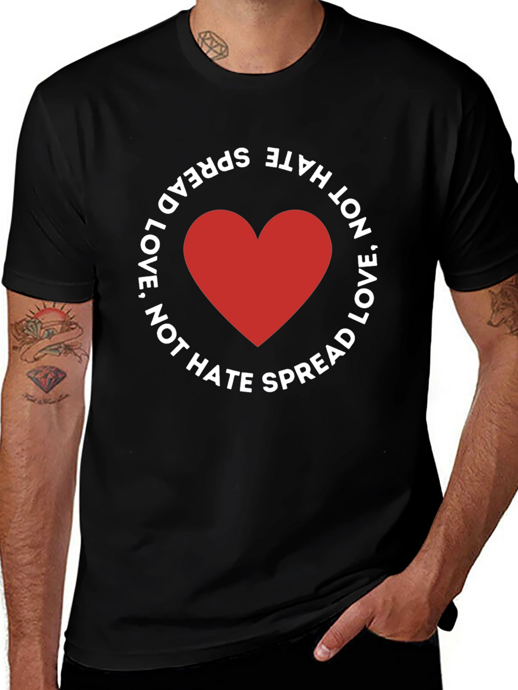 Spread Love Not Hate Black T-Shirt