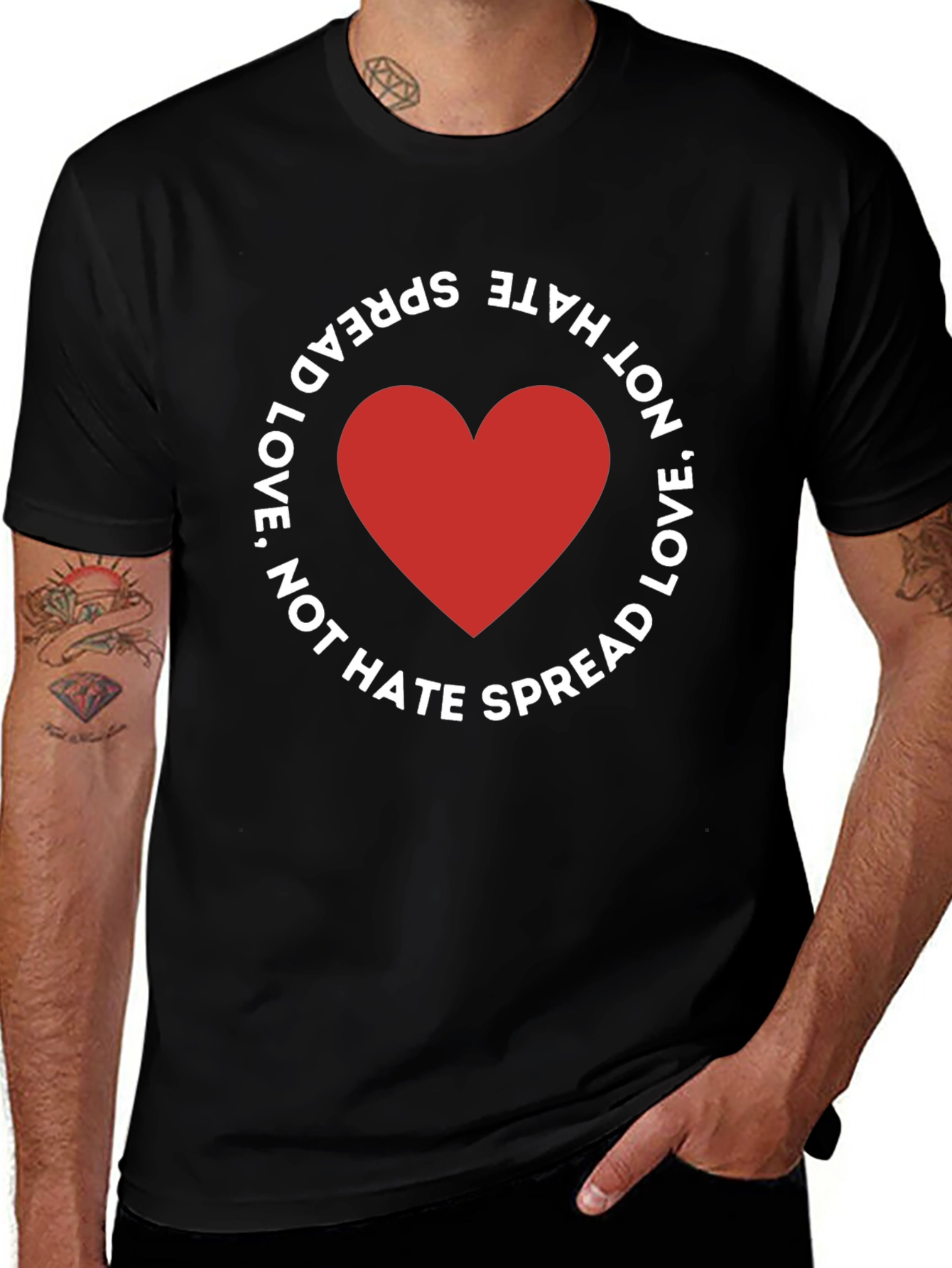 Spread Love Not Hate Black T-Shirt