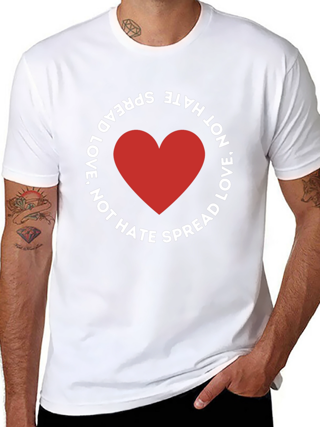 Spread Love Not Hate Black T-Shirt