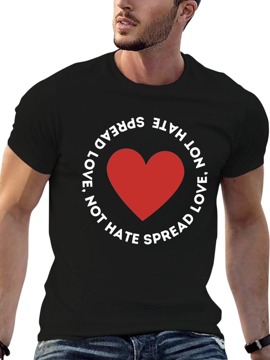 Spread Love Not Hate Black T-Shirt