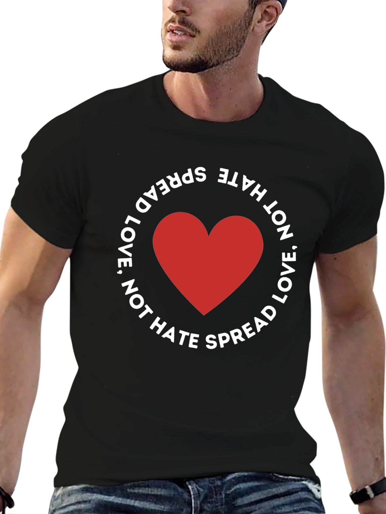 Spread Love Not Hate Black T-Shirt