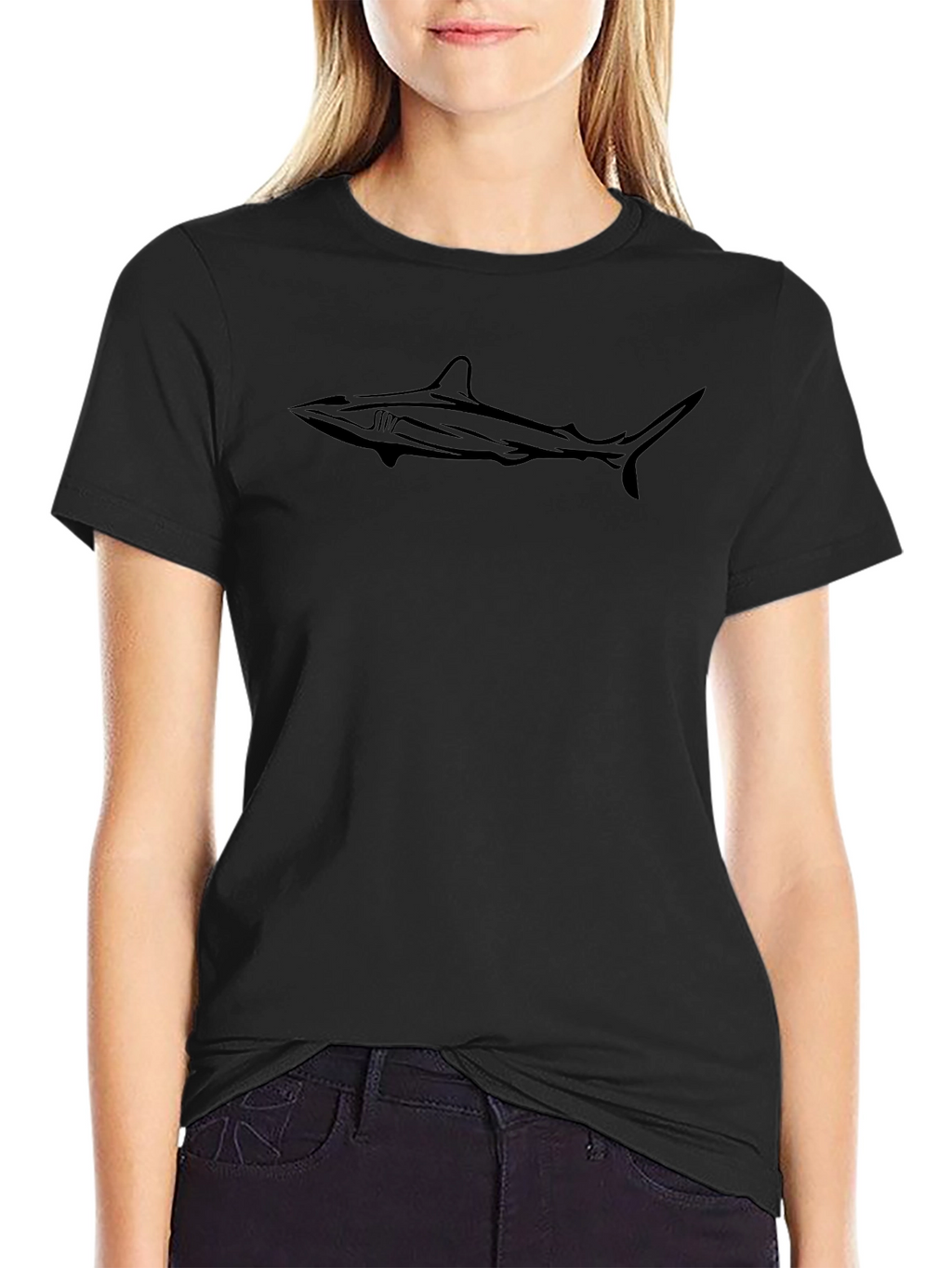Mens Black Shark Graphic Tee - Stylish Casual Wear