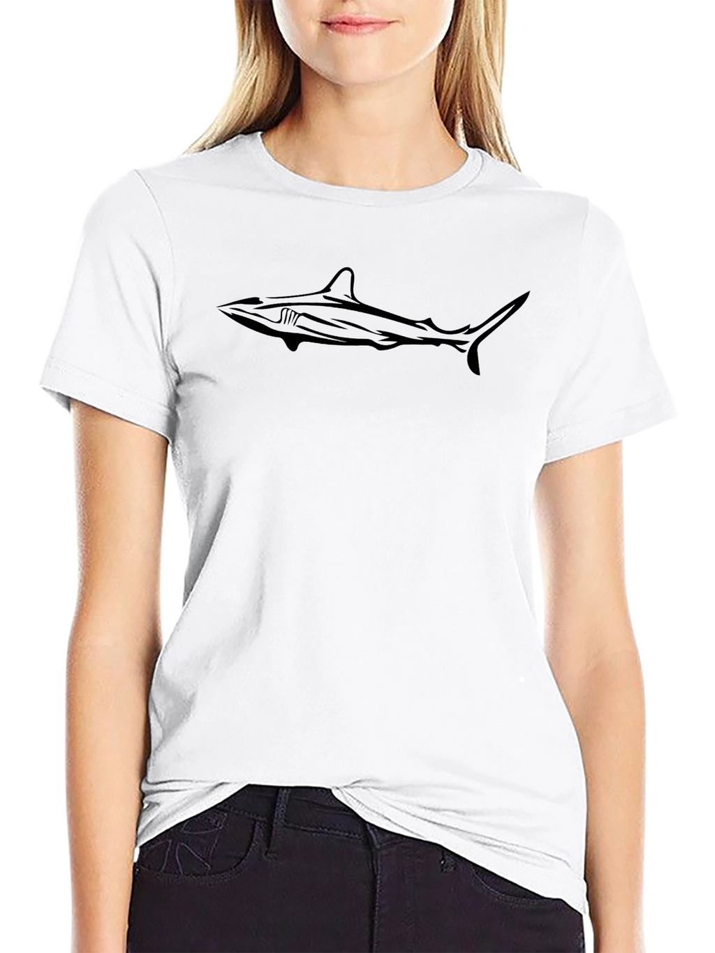 Mens Black Shark Graphic Tee - Stylish Casual Wear