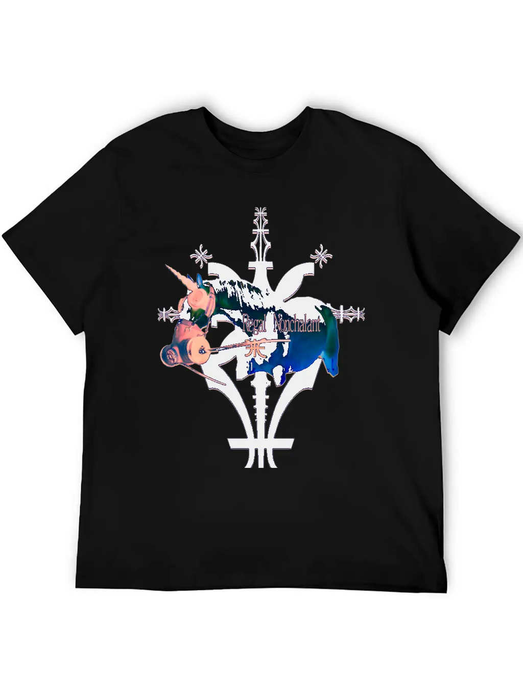Album Symbol Unicorn Dark Blue Basic Graphic T-Shirt – Daily Comfort In Soft Cotton
