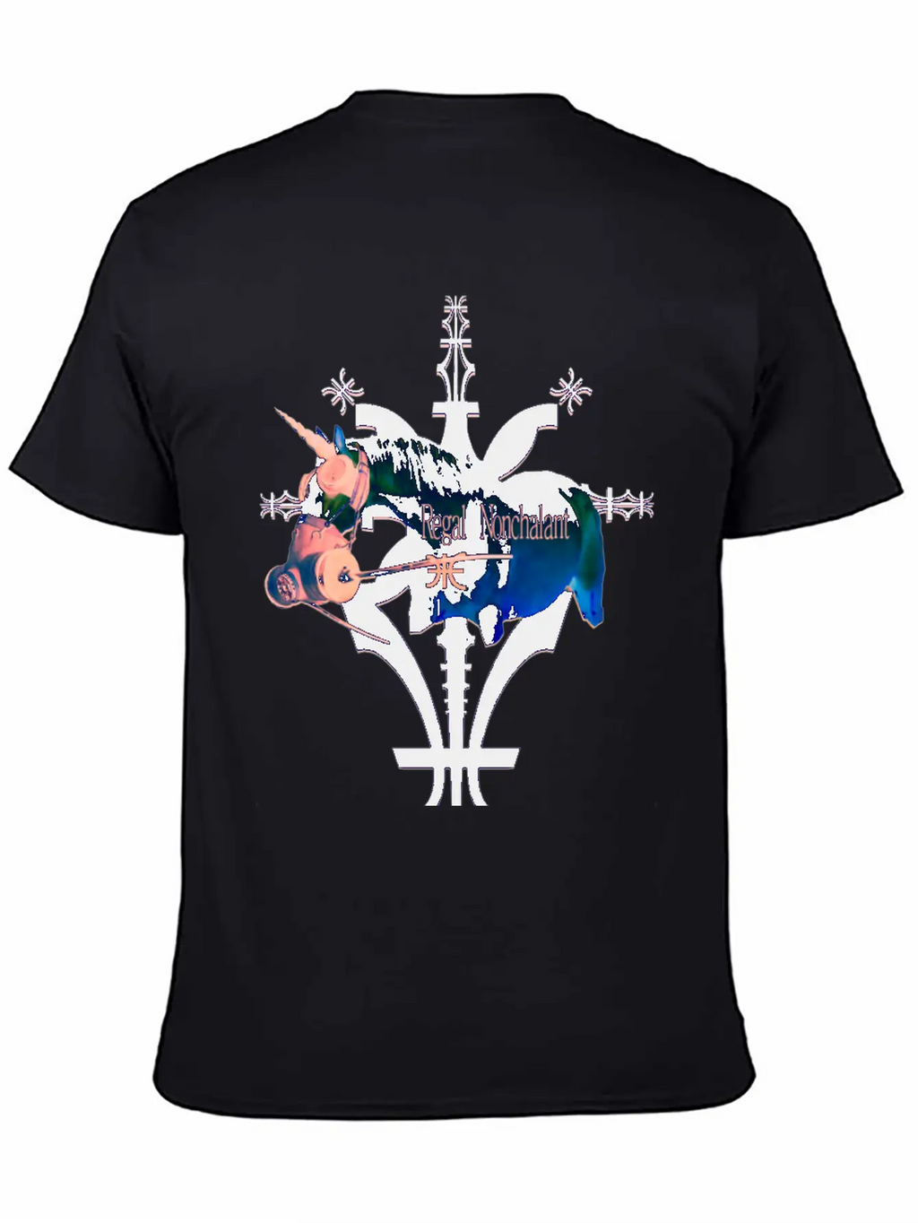 Album Symbol Unicorn Dark Blue Basic Graphic T-Shirt – Daily Comfort In Soft Cotton