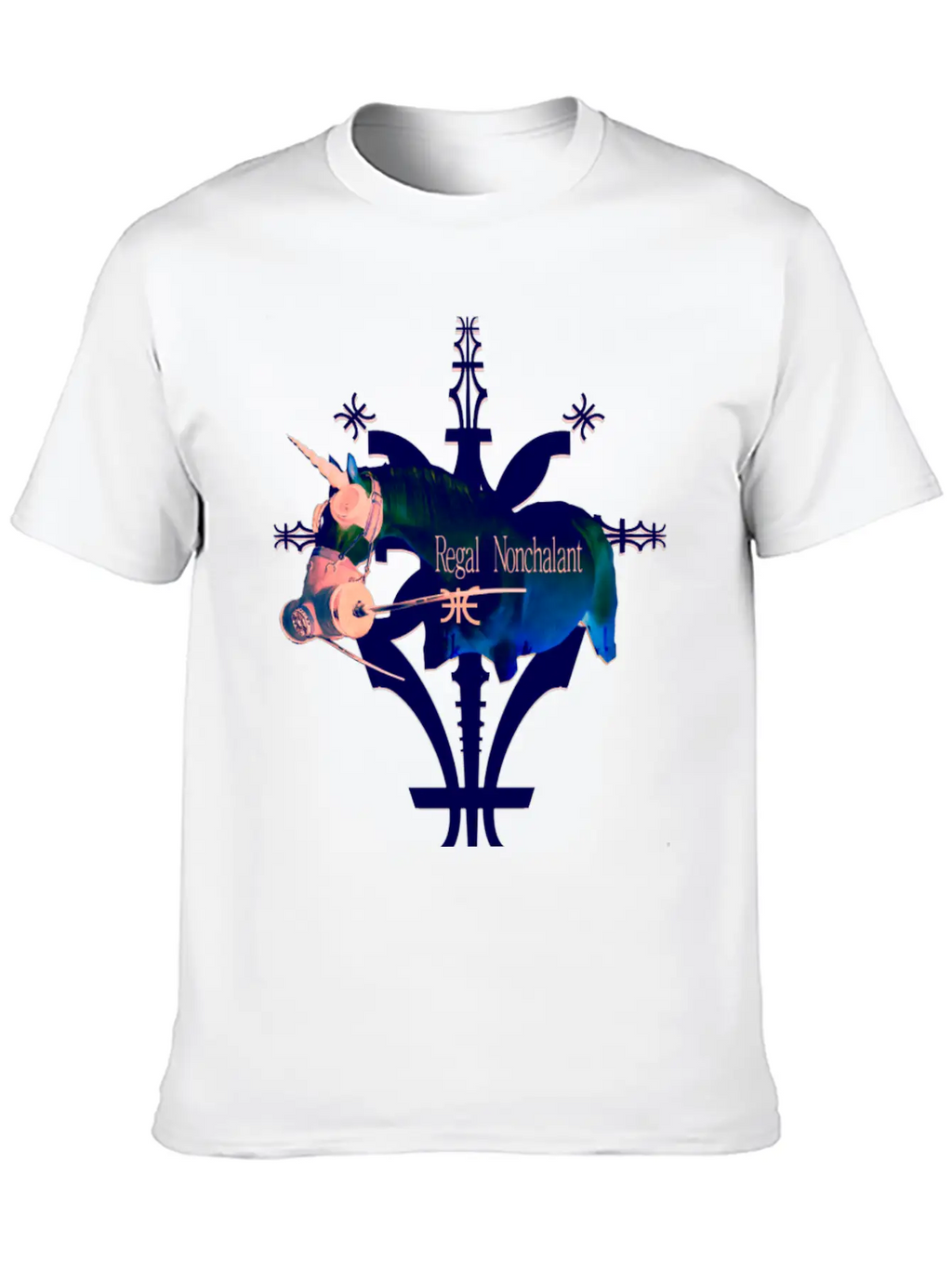 Album Symbol Unicorn Dark Blue Basic Graphic T-Shirt – Daily Comfort In Soft Cotton