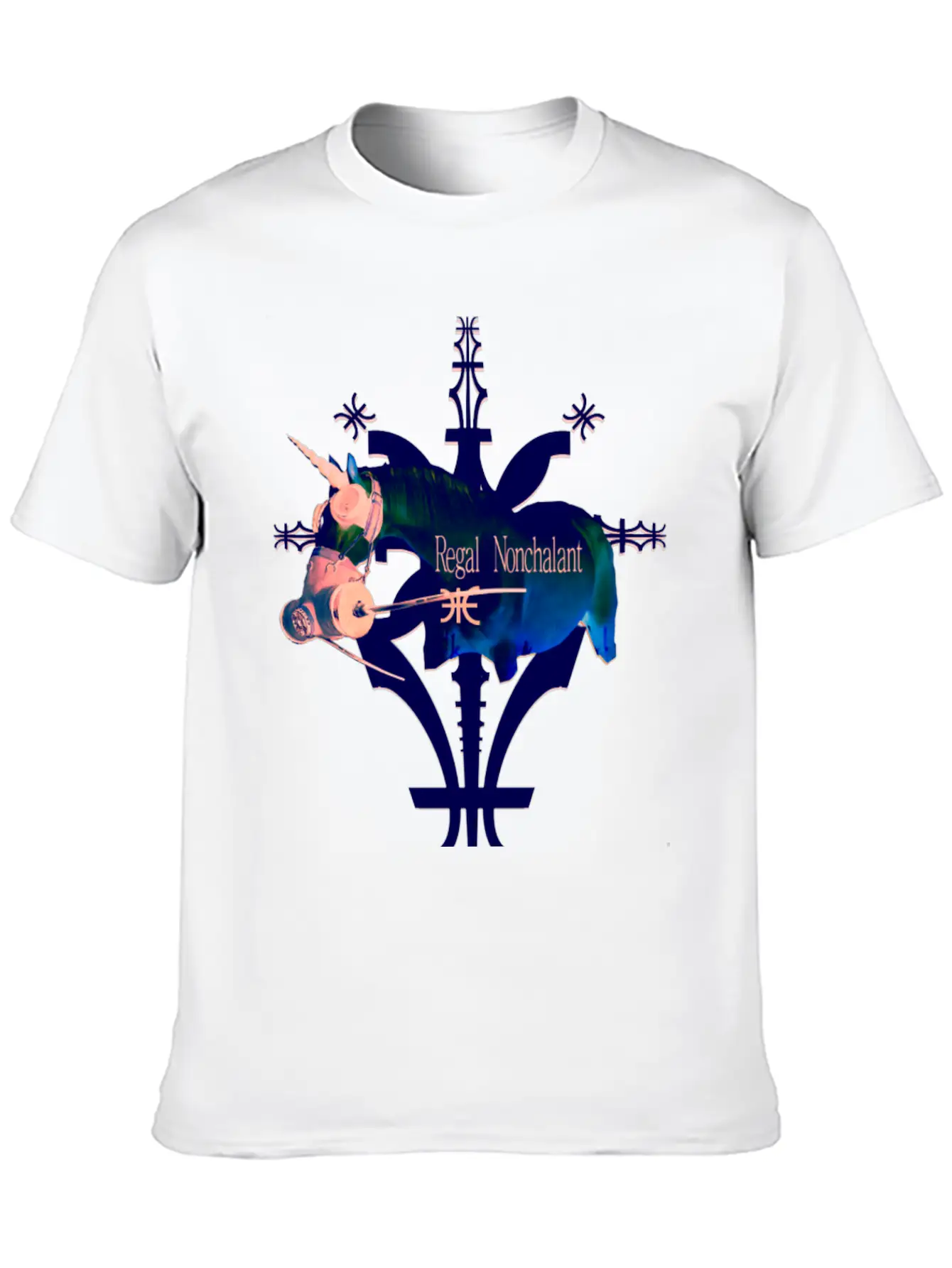 Album Symbol Unicorn Dark Blue Basic Graphic T-Shirt – Daily Comfort In Soft Cotton