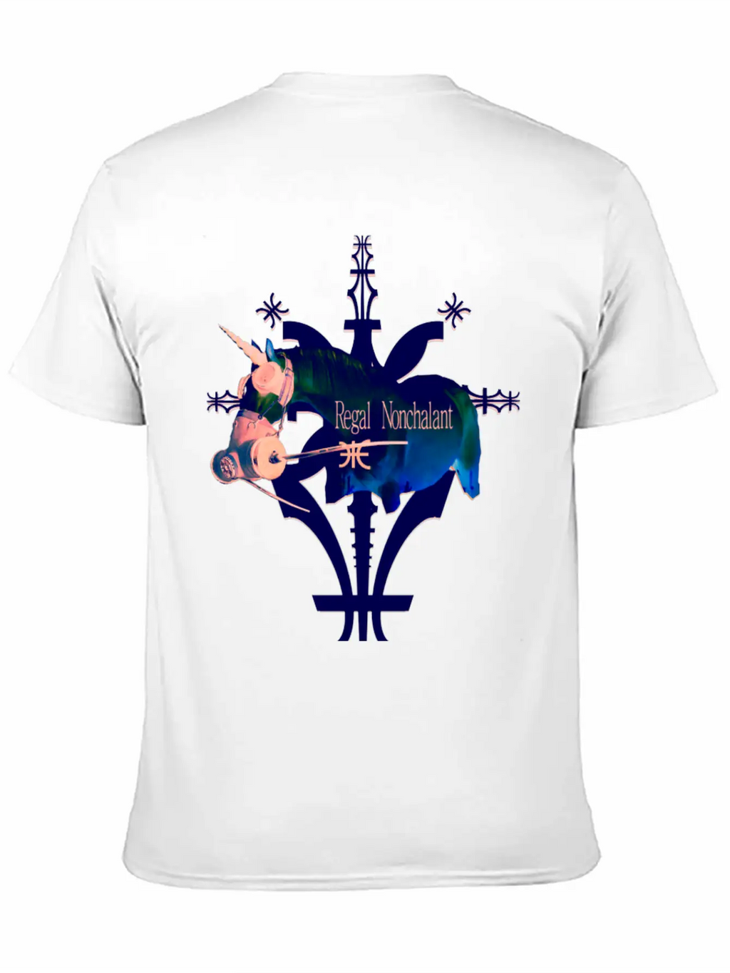 Album Symbol Unicorn Dark Blue Basic Graphic T-Shirt – Daily Comfort In Soft Cotton