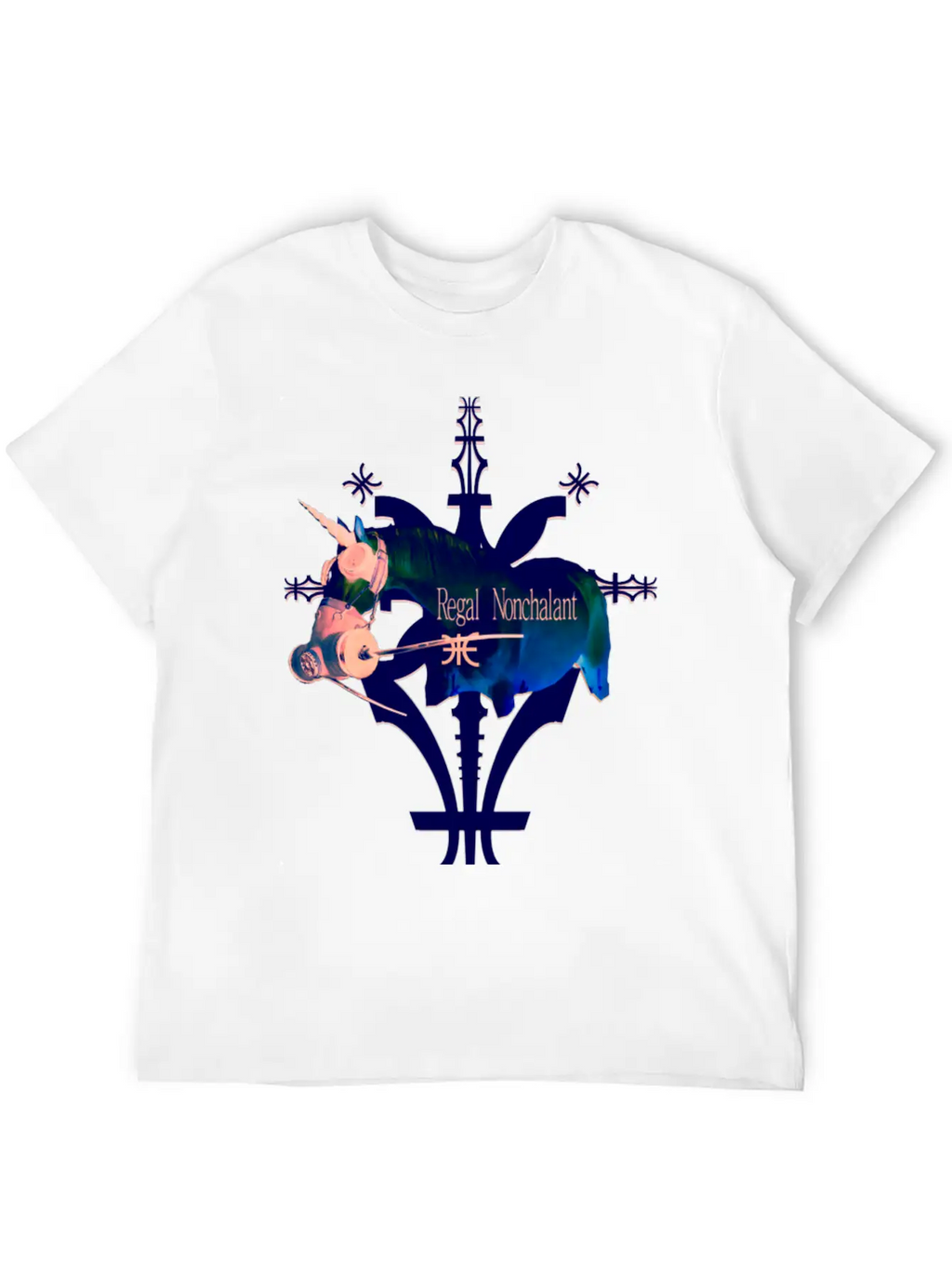 Album Symbol Unicorn Dark Blue Basic Graphic T-Shirt – Daily Comfort In Soft Cotton