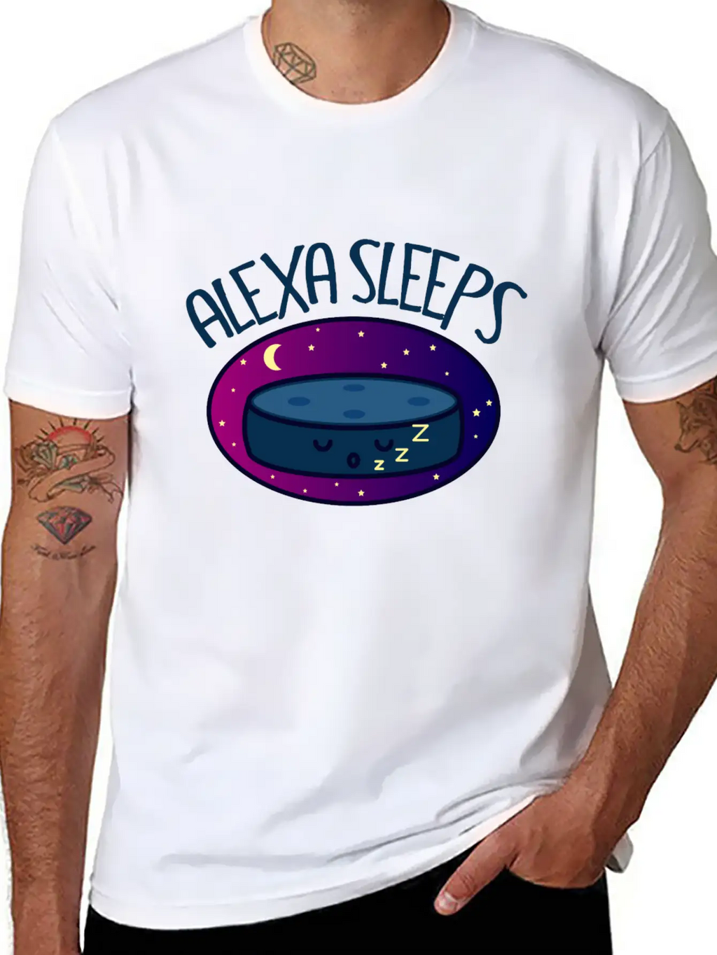 Alexa Rest Up Digital Assistant Funny Gift Basic Graphic T-Shirt – Daily Comfort In Soft Cotton