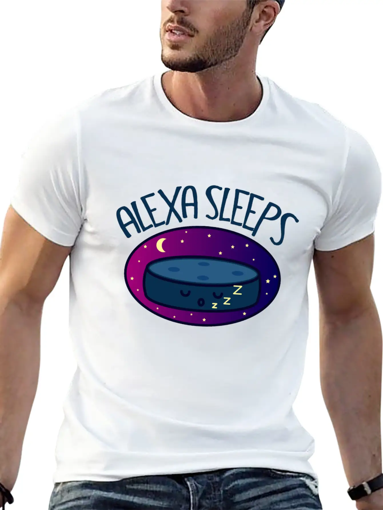 Alexa Rest Up Digital Assistant Funny Gift Basic Graphic T-Shirt – Daily Comfort In Soft Cotton