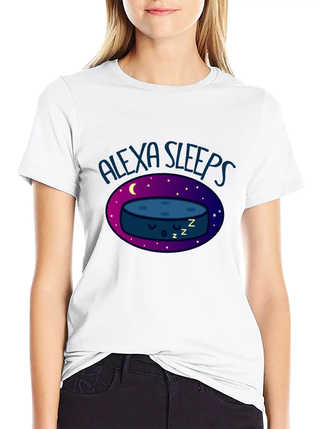 Alexa Rest Up Digital Assistant Funny Gift Basic Graphic T-Shirt – Daily Comfort In Soft Cotton