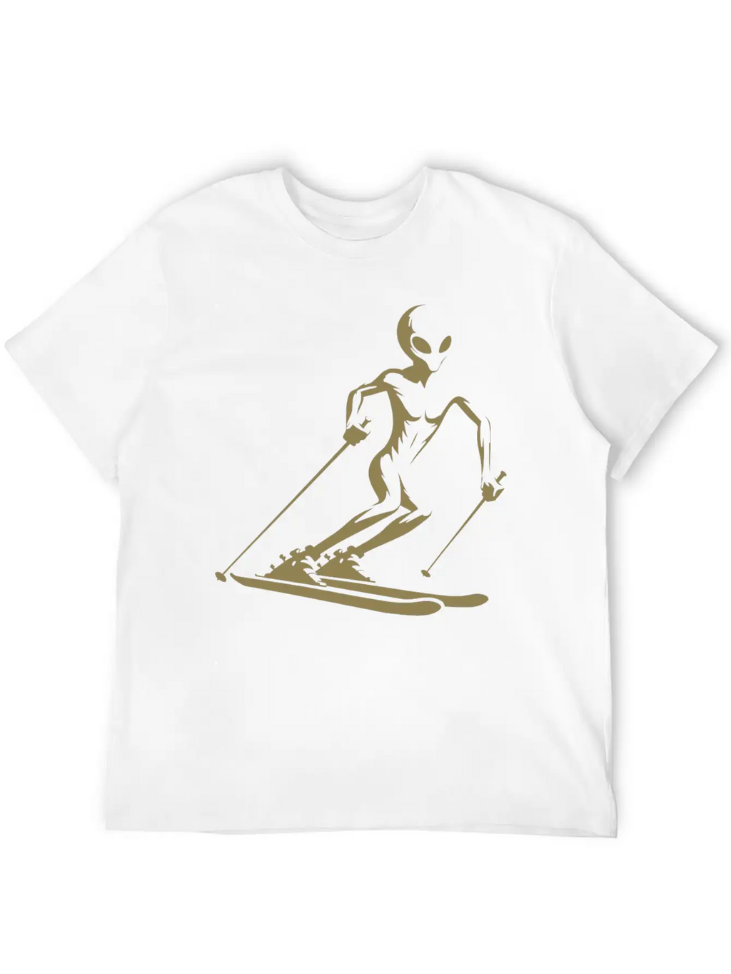 Alien Skier Silhouette For Minimalist Winter Sport Breathable Graphic T-Shirt – Perfect For Casual Days