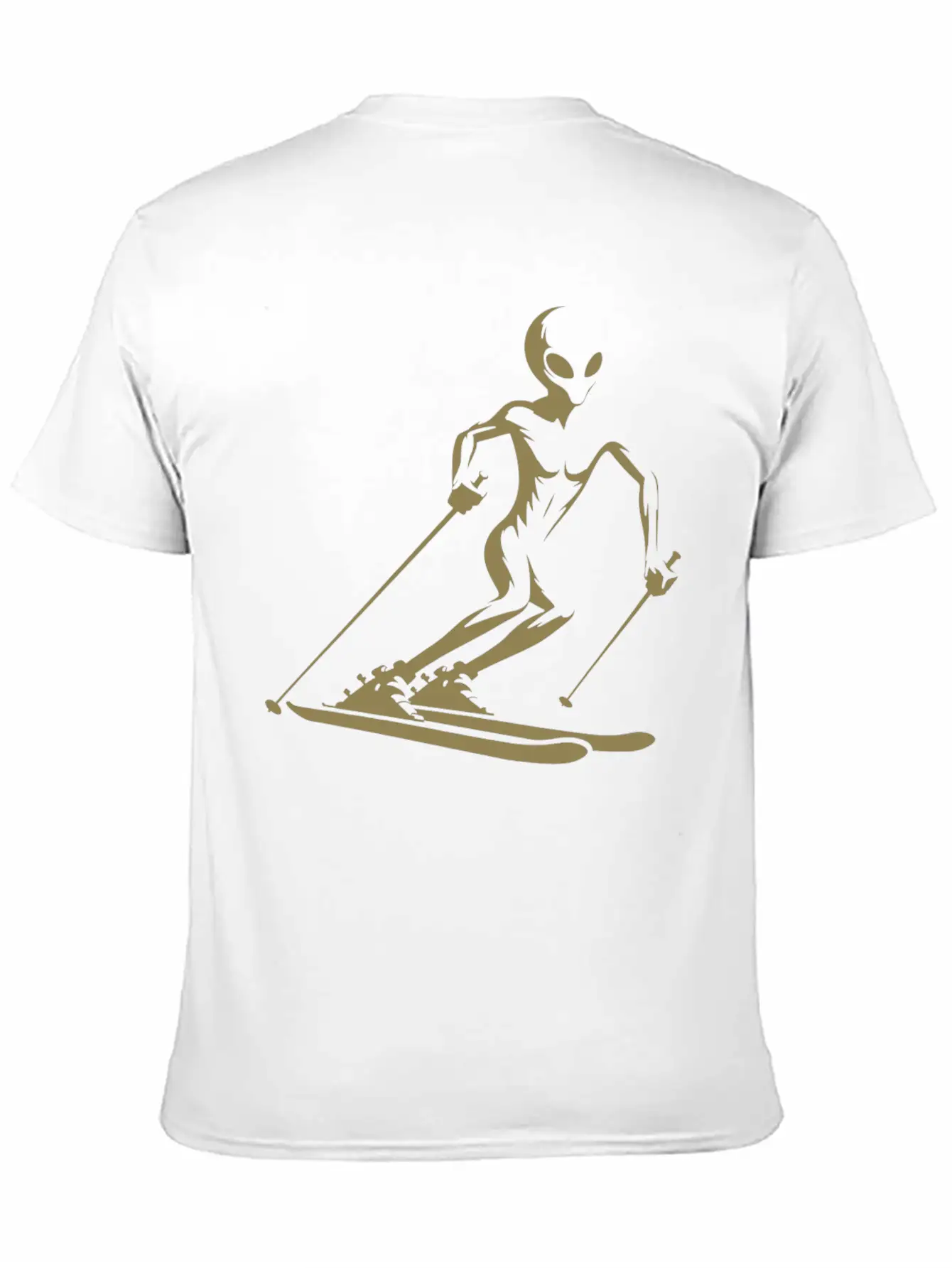 Alien Skier Silhouette For Minimalist Winter Sport Breathable Graphic T-Shirt – Perfect For Casual Days