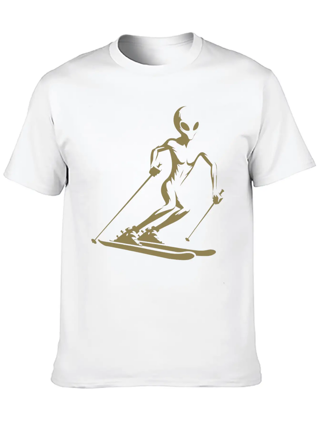 Alien Skier Silhouette For Minimalist Winter Sport Breathable Graphic T-Shirt – Perfect For Casual Days