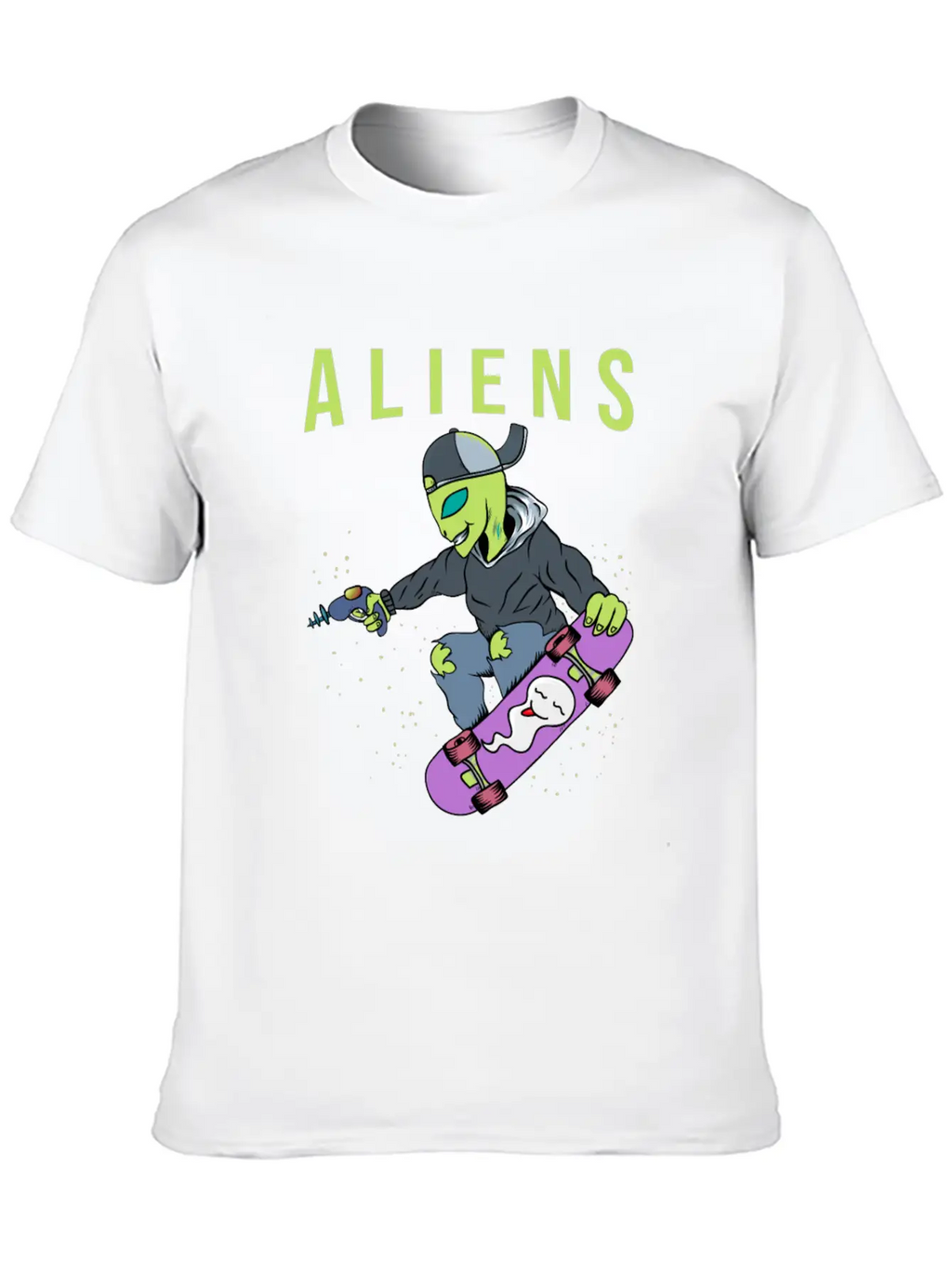Aliens Skate Too! Breathable Soft Cotton T-Shirt – Timeless Casual Look
