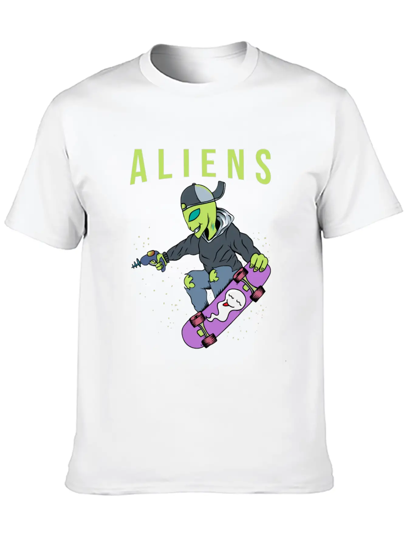 Aliens Skate Too! Breathable Soft Cotton T-Shirt – Timeless Casual Look