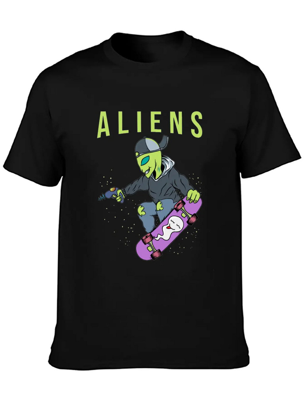 Aliens Skate Too! Breathable Soft Cotton T-Shirt – Timeless Casual Look