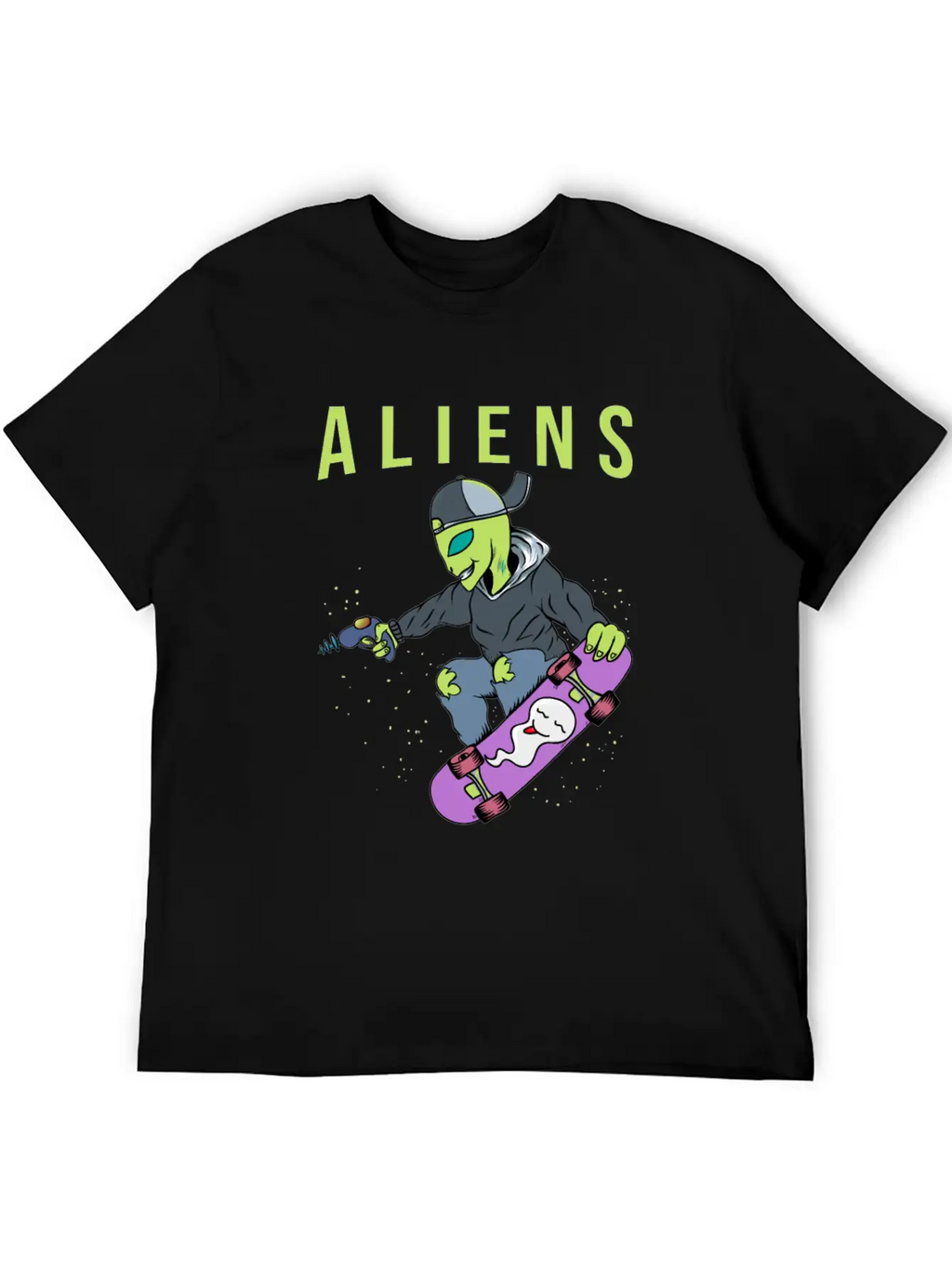 Aliens Skate Too! Breathable Soft Cotton T-Shirt – Timeless Casual Look
