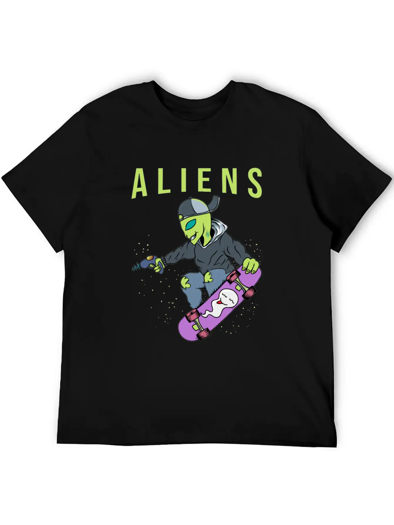 Aliens Skate Too! Breathable Soft Cotton T-Shirt – Timeless Casual Look