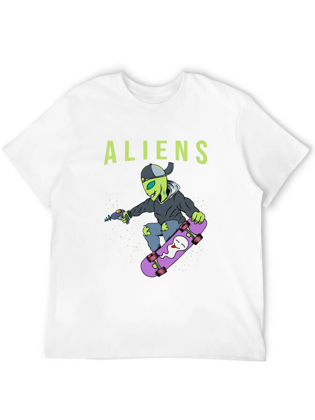 Aliens Skate Too! Breathable Soft Cotton T-Shirt – Timeless Casual Look
