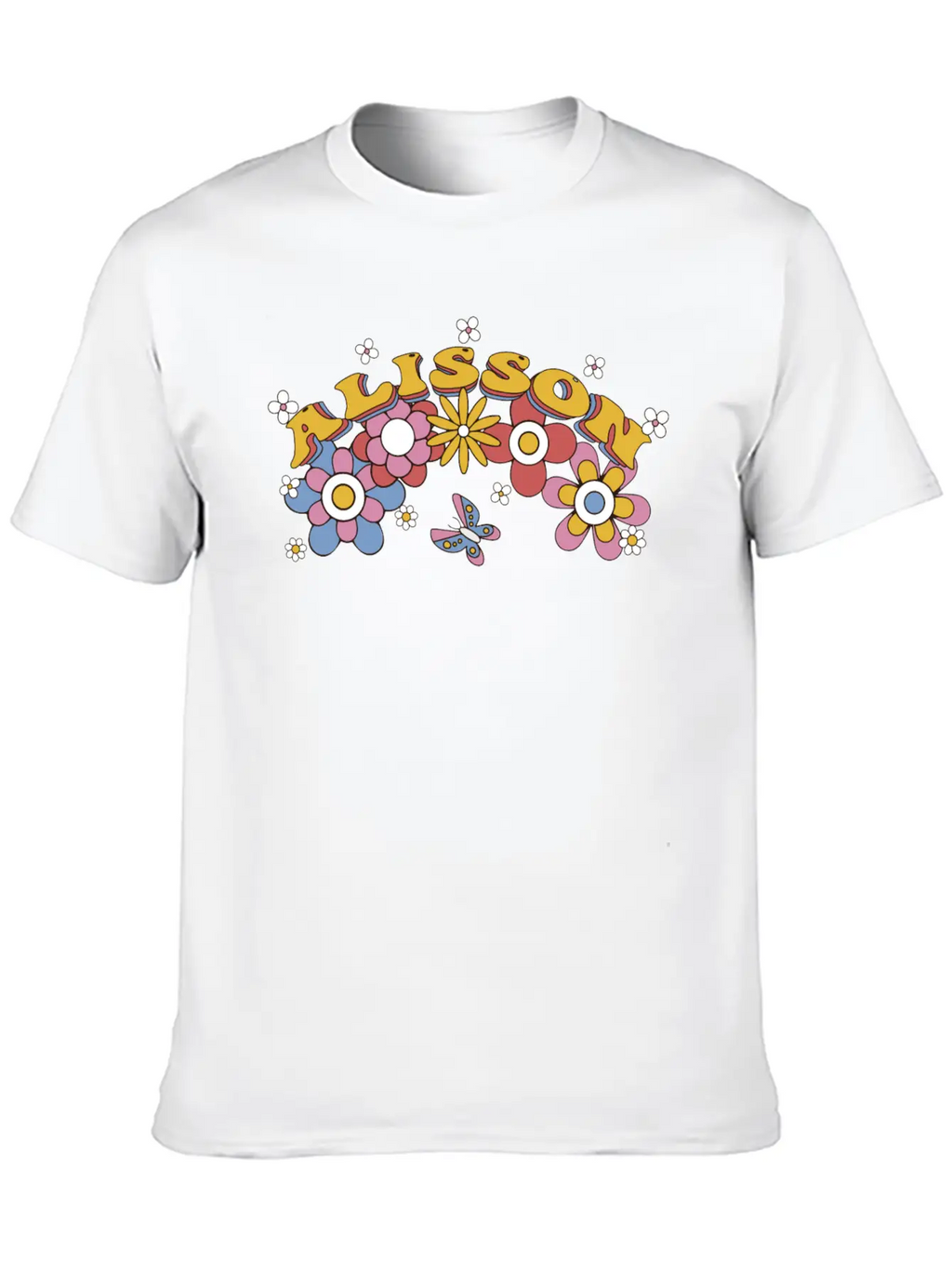 Alisson Groovy Flower Tie Dye, Alisson Hippie Essential Unisex Summer Tee – Soft Cotton Casual Fit