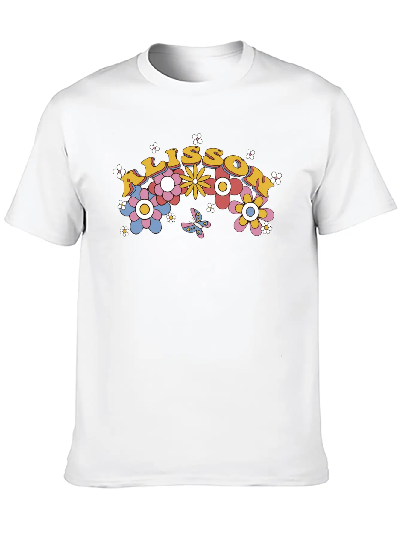 Alisson Groovy Flower Tie Dye, Alisson Hippie Essential Unisex Summer Tee – Soft Cotton Casual Fit