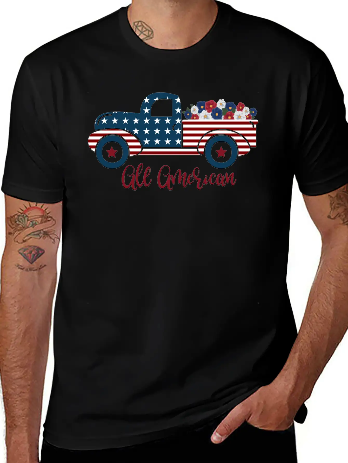 All American Pickup Truck Breathable Soft Cotton T-Shirt – Timeless Casual Look