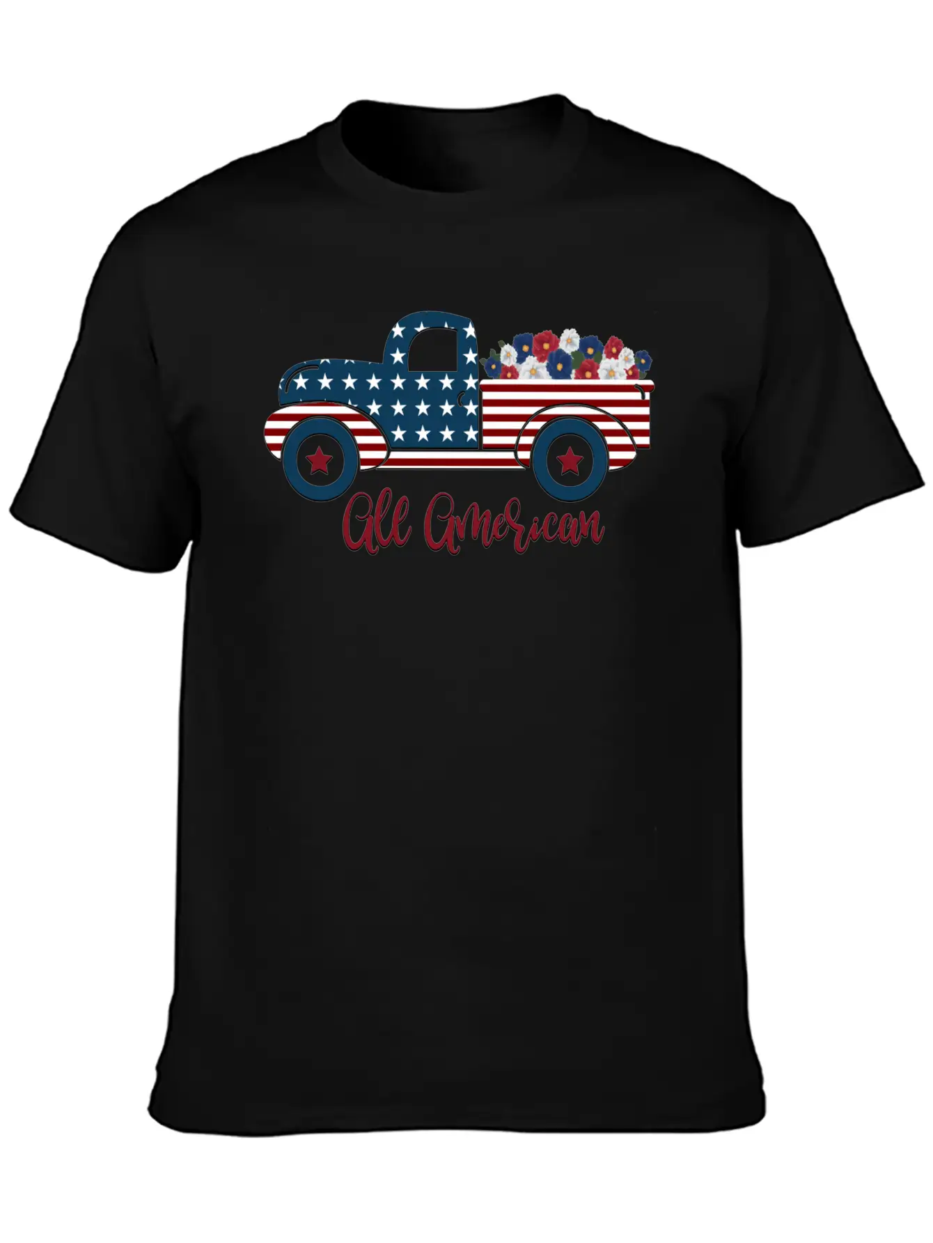 All American Pickup Truck Breathable Soft Cotton T-Shirt – Timeless Casual Look