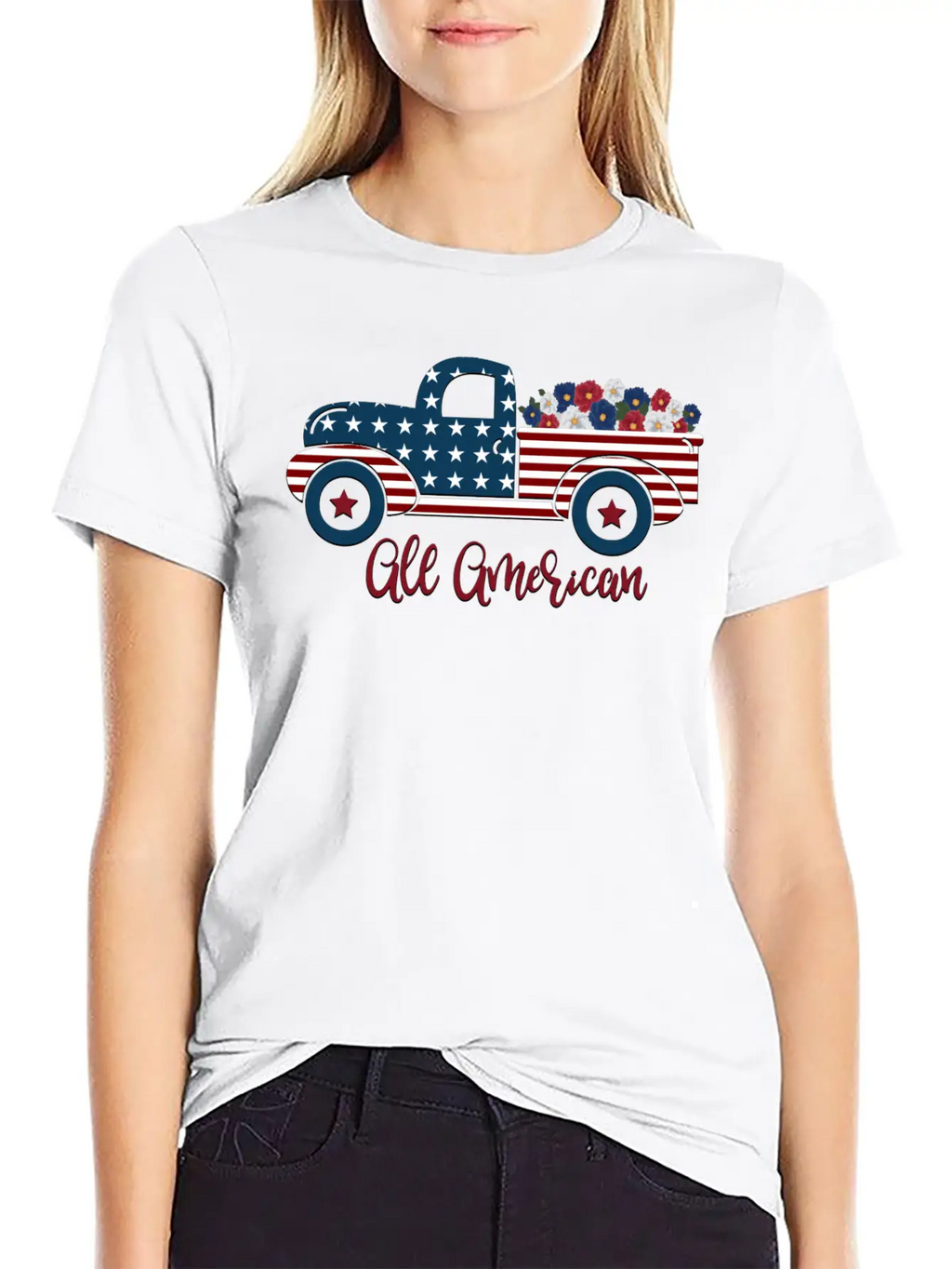 All American Pickup Truck Breathable Soft Cotton T-Shirt – Timeless Casual Look
