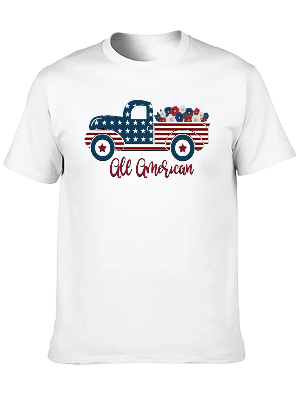 All American Pickup Truck Breathable Soft Cotton T-Shirt – Timeless Casual Look