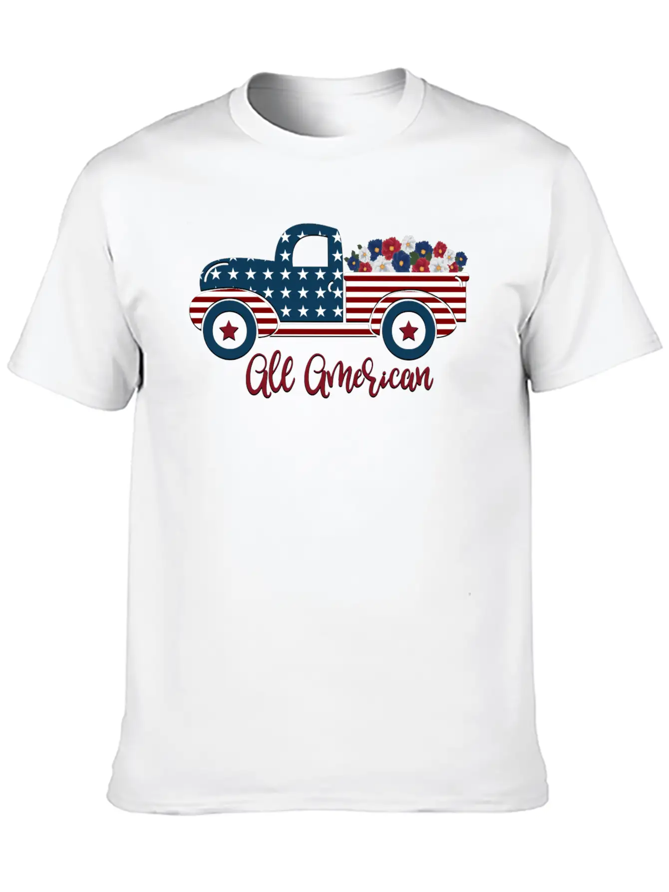 All American Pickup Truck Breathable Soft Cotton T-Shirt – Timeless Casual Look