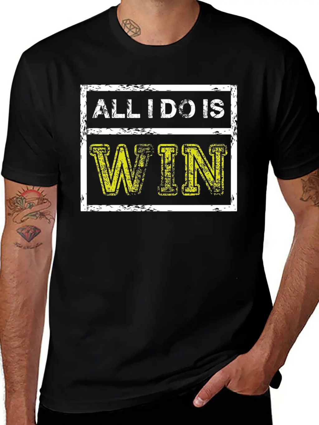 All I Do Win - Motivational Sports Athlete Quote Breathable Soft Cotton T-Shirt – Timeless Casual Look