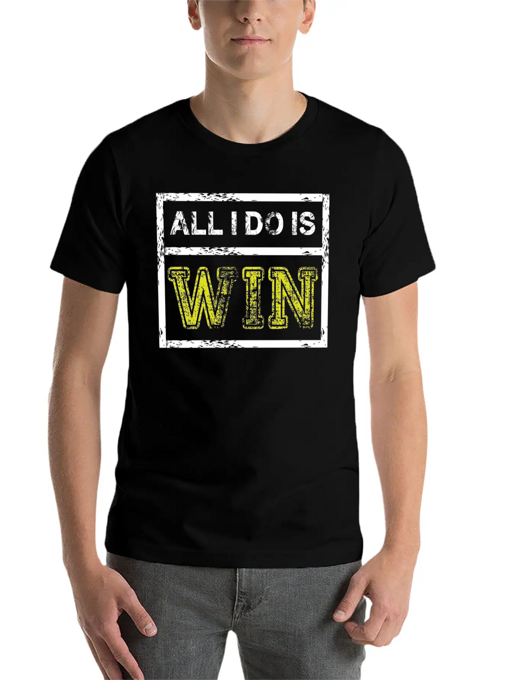All I Do Win - Motivational Sports Athlete Quote Breathable Soft Cotton T-Shirt – Timeless Casual Look
