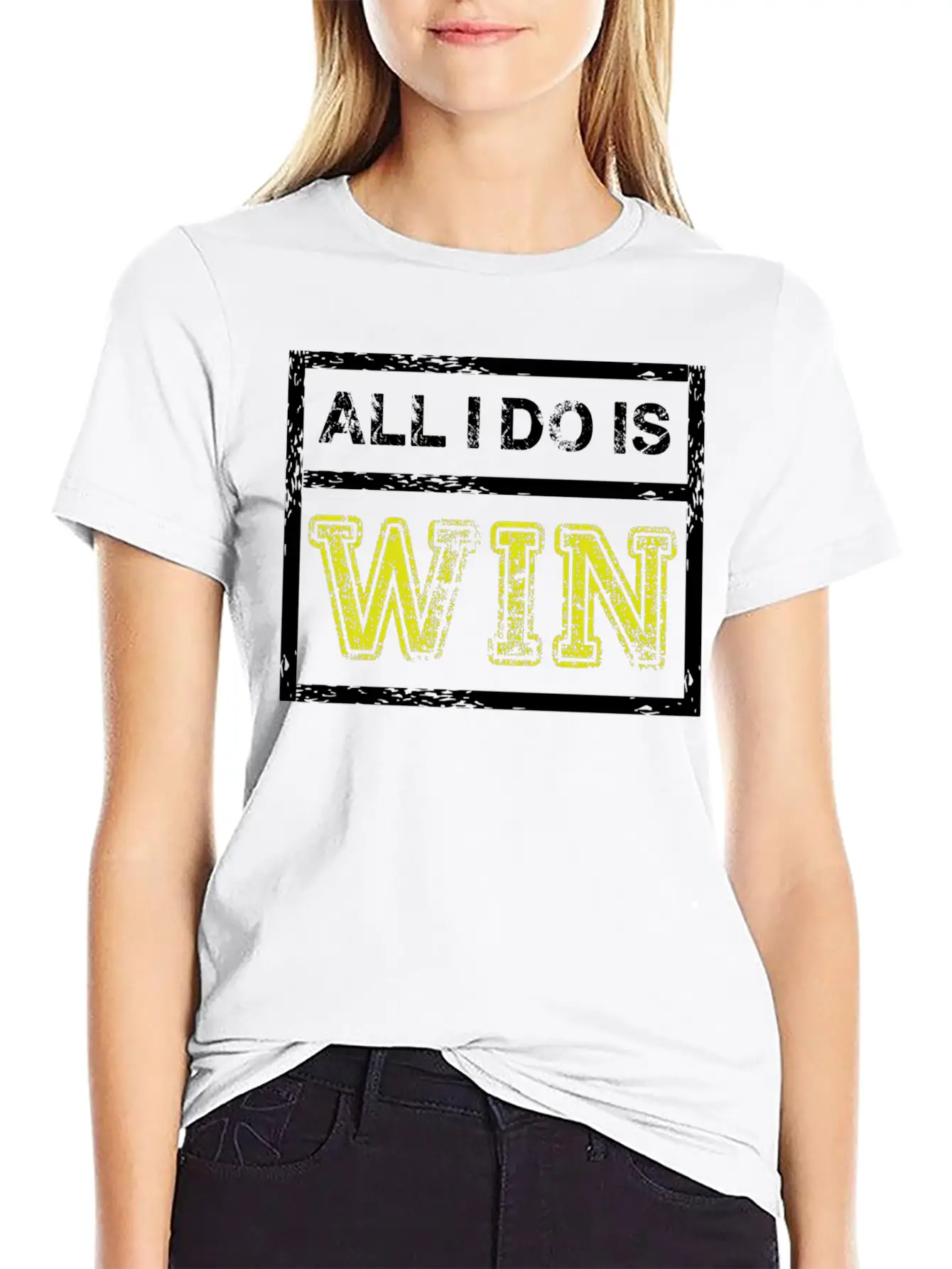 All I Do Win - Motivational Sports Athlete Quote Breathable Soft Cotton T-Shirt – Timeless Casual Look