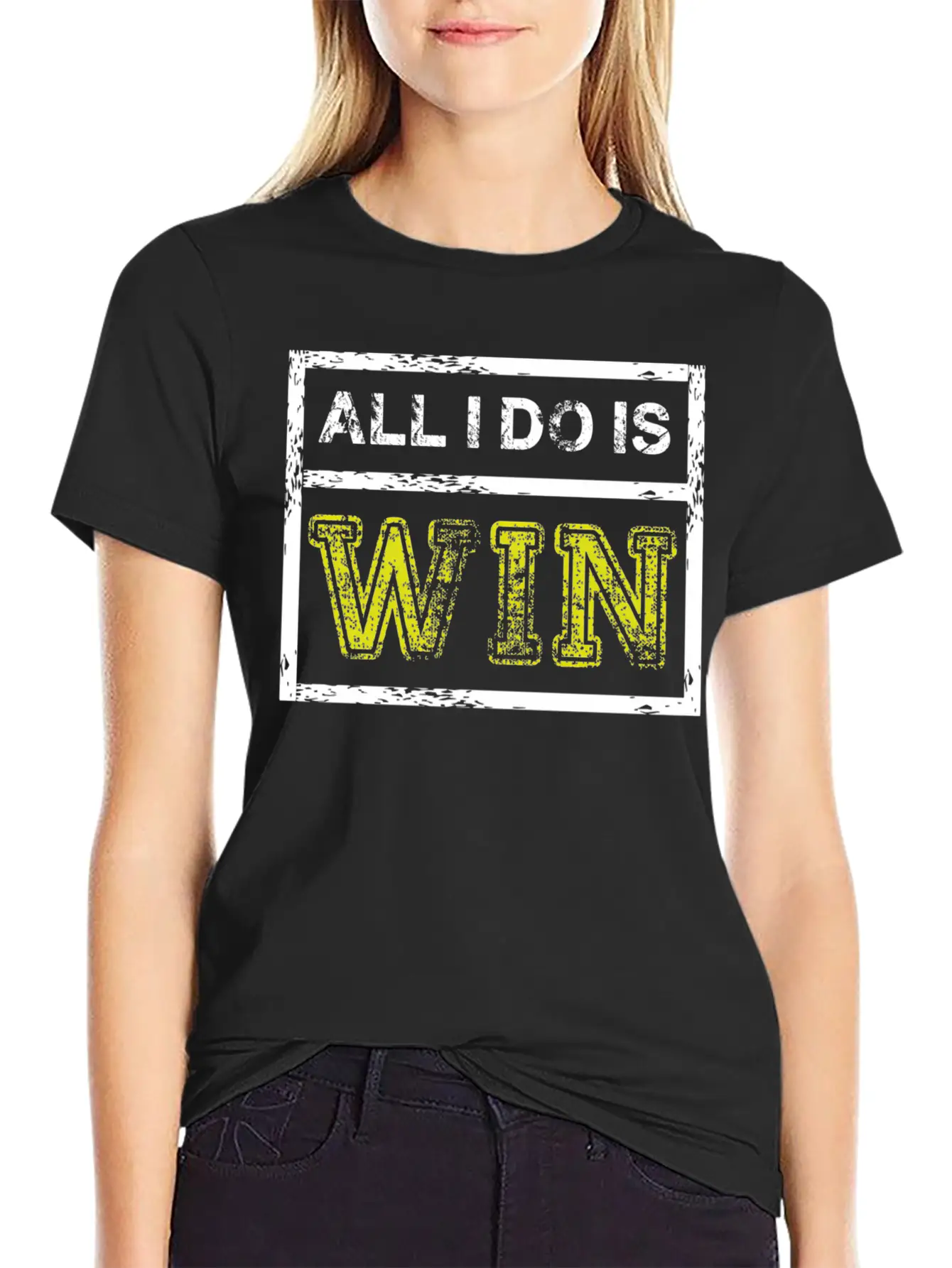 All I Do Win - Motivational Sports Athlete Quote Breathable Soft Cotton T-Shirt – Timeless Casual Look