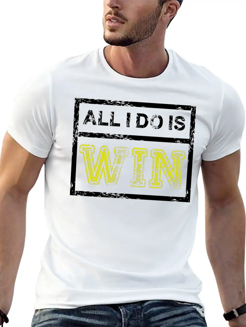 All I Do Win - Motivational Sports Athlete Quote Breathable Soft Cotton T-Shirt – Timeless Casual Look