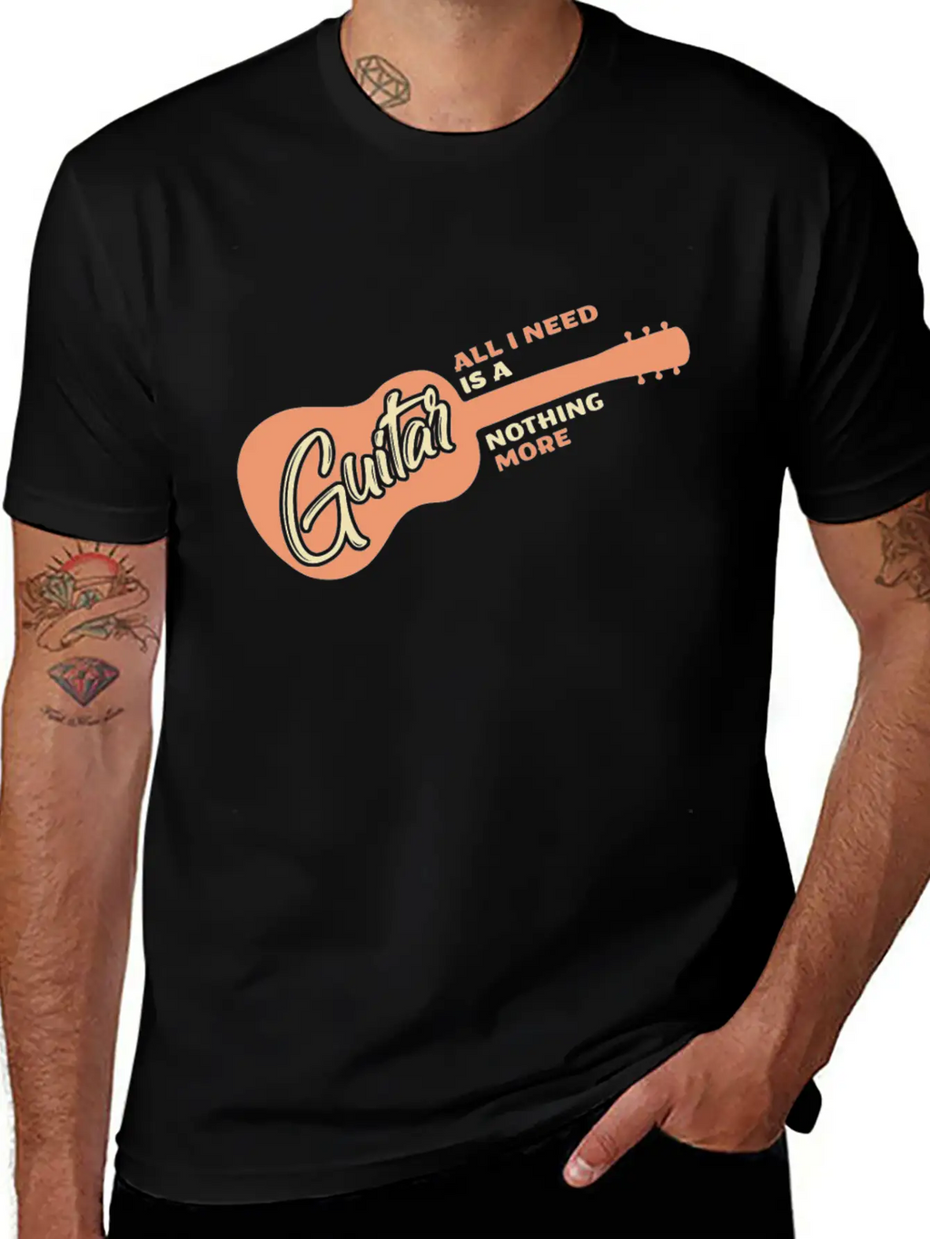 All I Need Is A Guitar And Nothing More Quote Breathable Soft Cotton T-Shirt – Timeless Casual Look