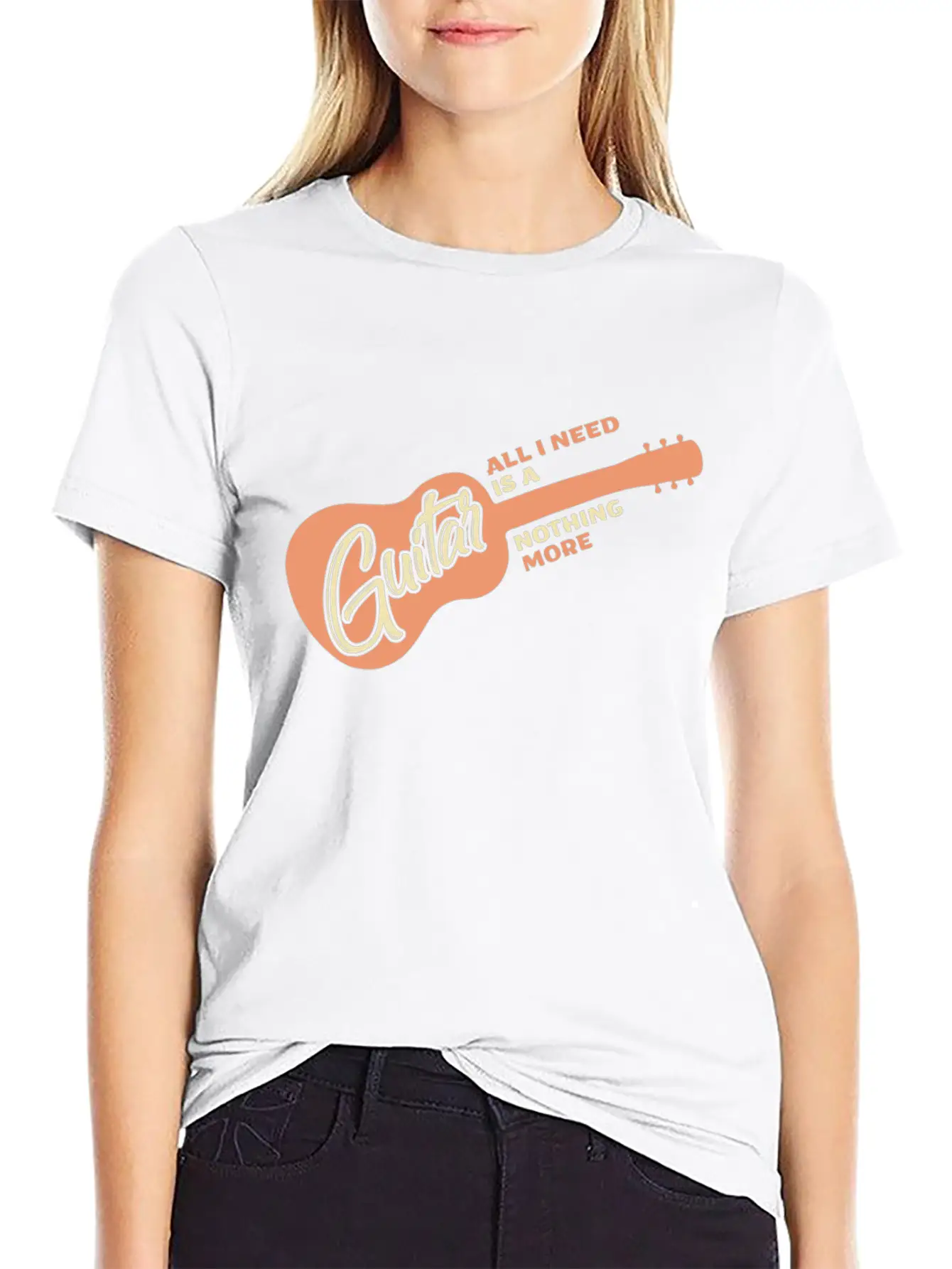 All I Need Is A Guitar And Nothing More Quote Breathable Soft Cotton T-Shirt – Timeless Casual Look