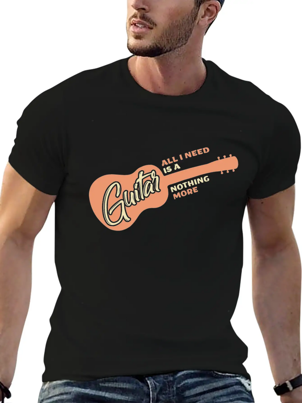 All I Need Is A Guitar And Nothing More Quote Breathable Soft Cotton T-Shirt – Timeless Casual Look