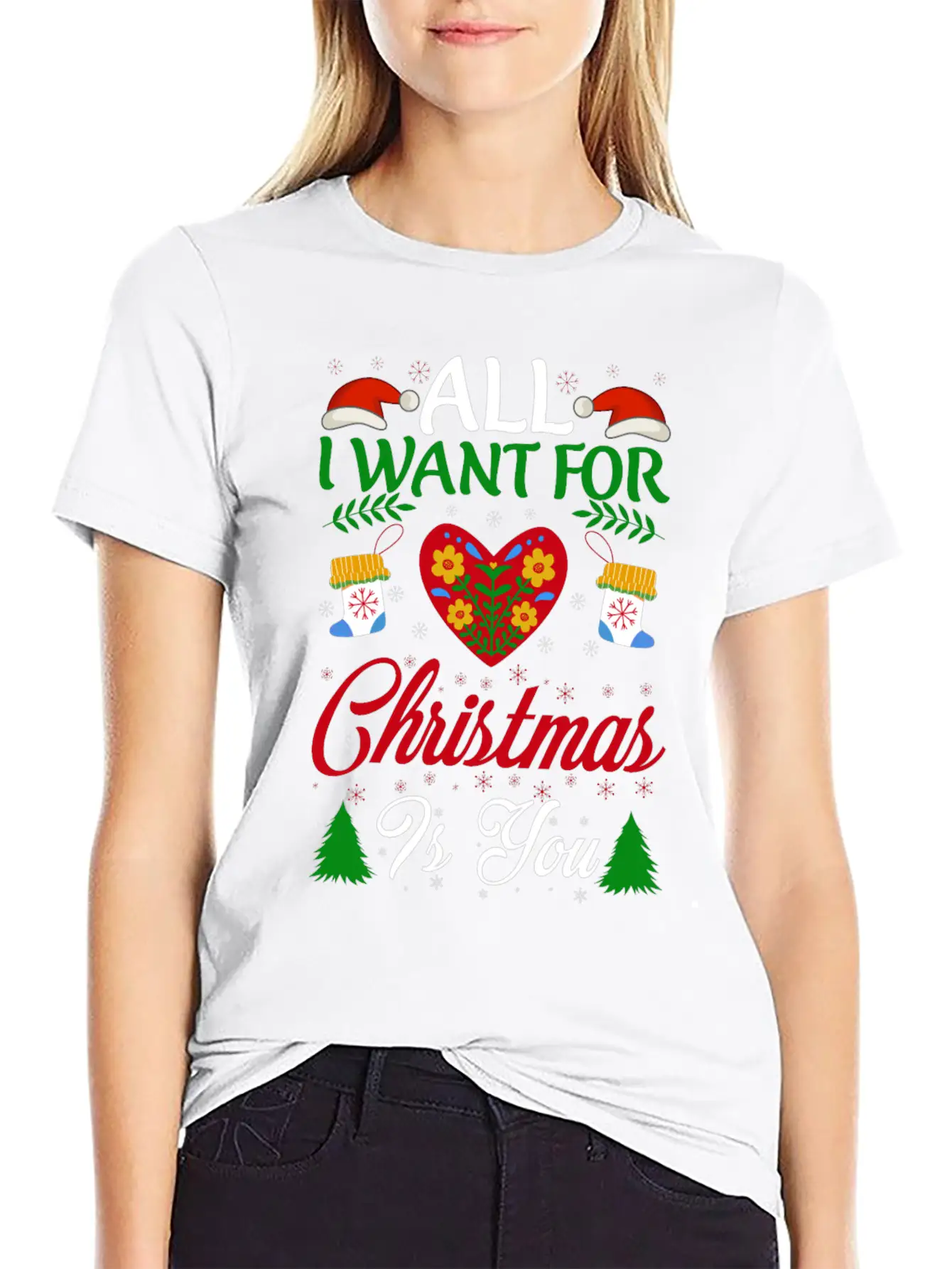 All I Want For Christmas Is You Breathable Soft Cotton T-Shirt – Timeless Casual Look
