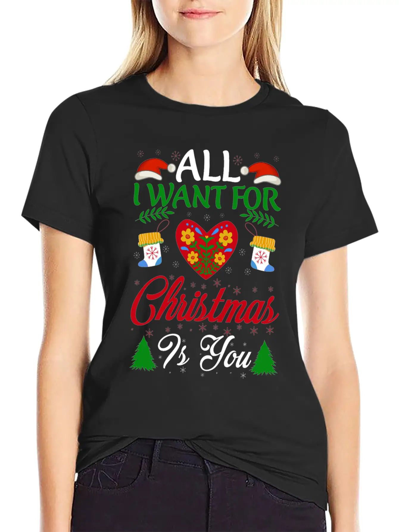 All I Want For Christmas Is You Breathable Soft Cotton T-Shirt – Timeless Casual Look