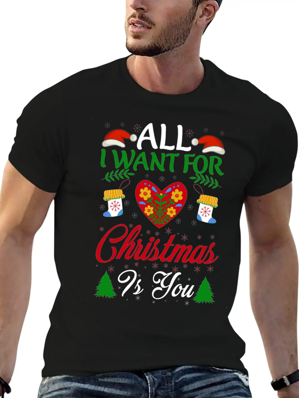 All I Want For Christmas Is You Breathable Soft Cotton T-Shirt – Timeless Casual Look
