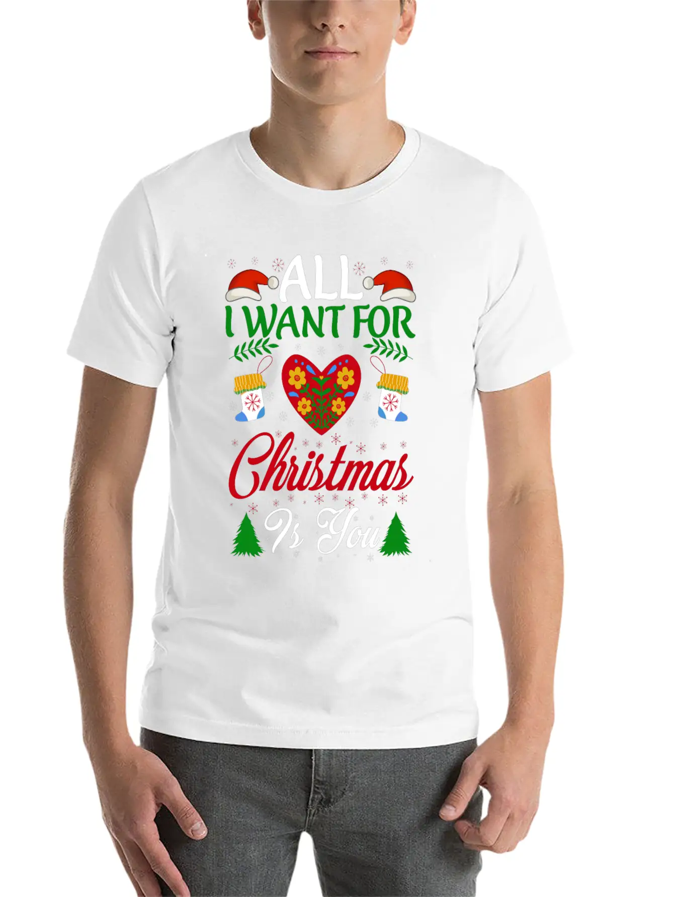 All I Want For Christmas Is You Breathable Soft Cotton T-Shirt – Timeless Casual Look