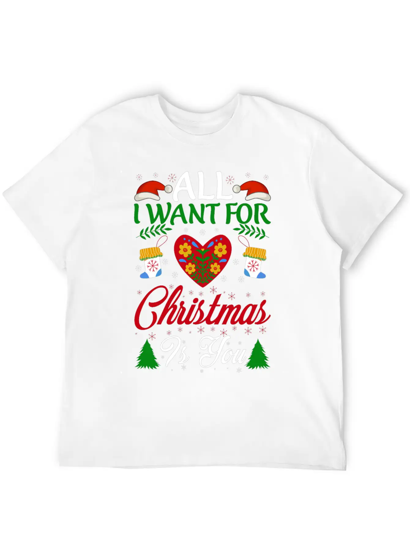 All I Want For Christmas Is You Breathable Soft Cotton T-Shirt – Timeless Casual Look