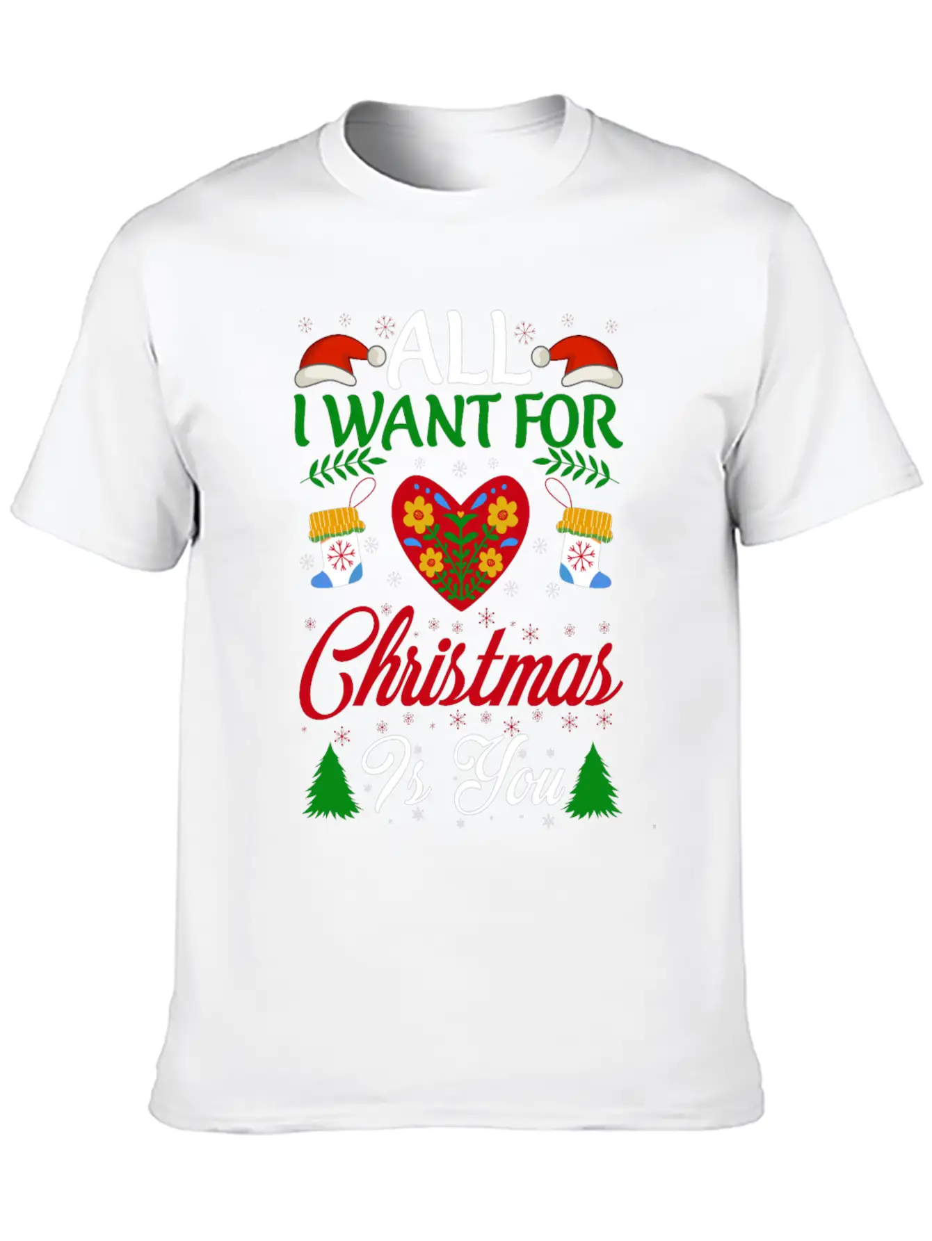 All I Want For Christmas Is You Breathable Soft Cotton T-Shirt – Timeless Casual Look