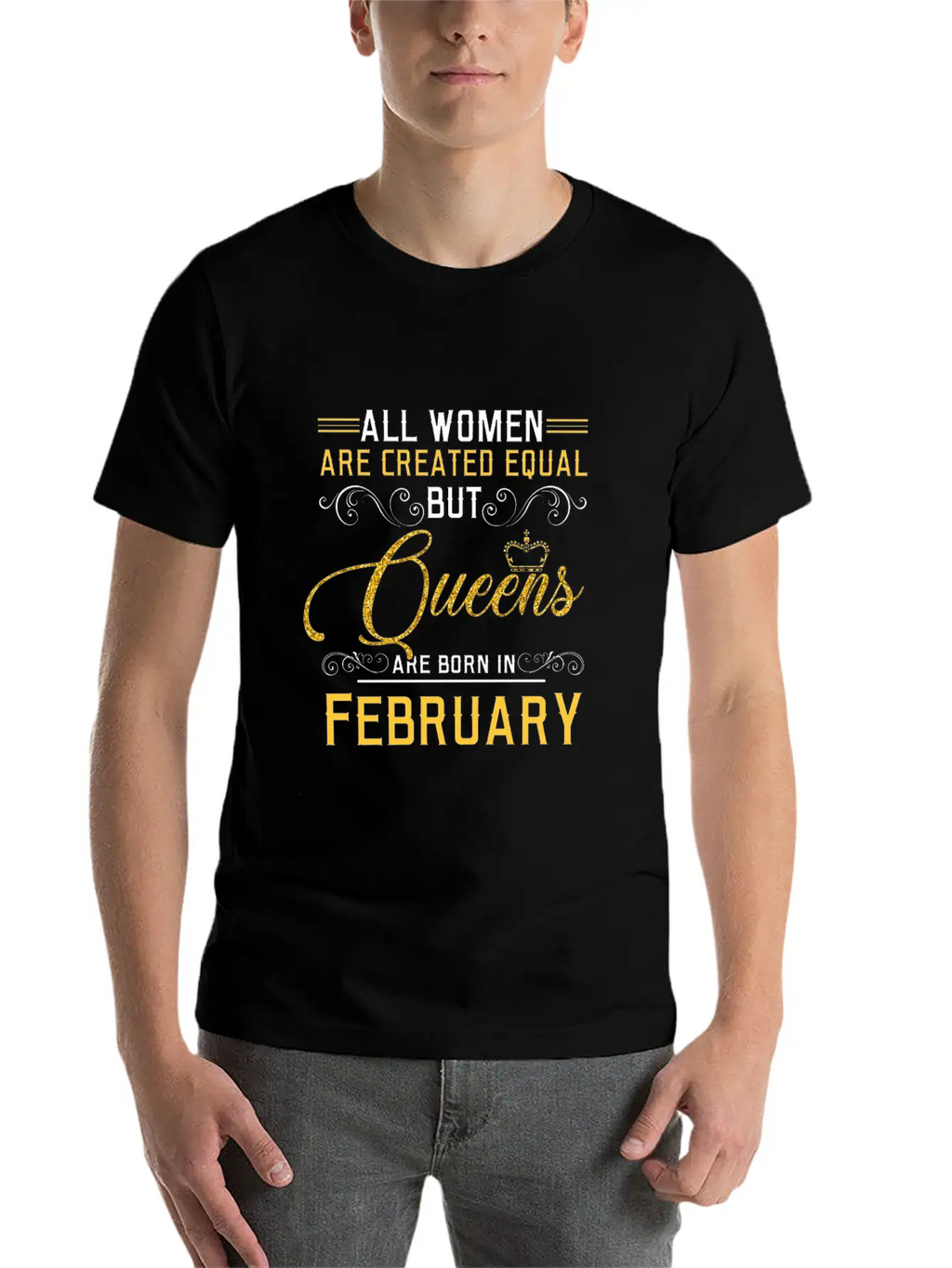 All Women Are Createed Equal But Queens Basic Graphic T-Shirt – Daily Comfort In Soft Cotton