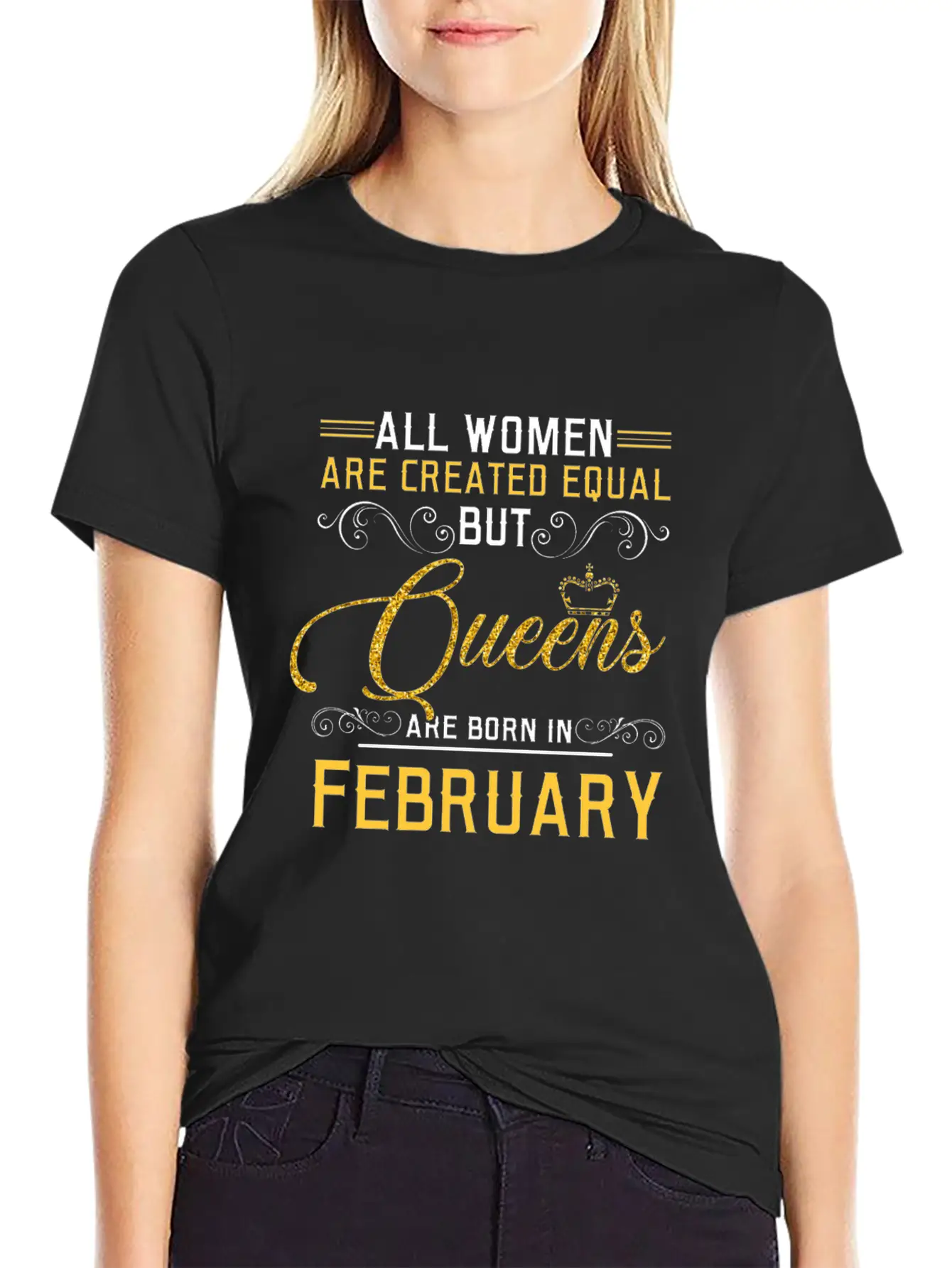 All Women Are Createed Equal But Queens Basic Graphic T-Shirt – Daily Comfort In Soft Cotton