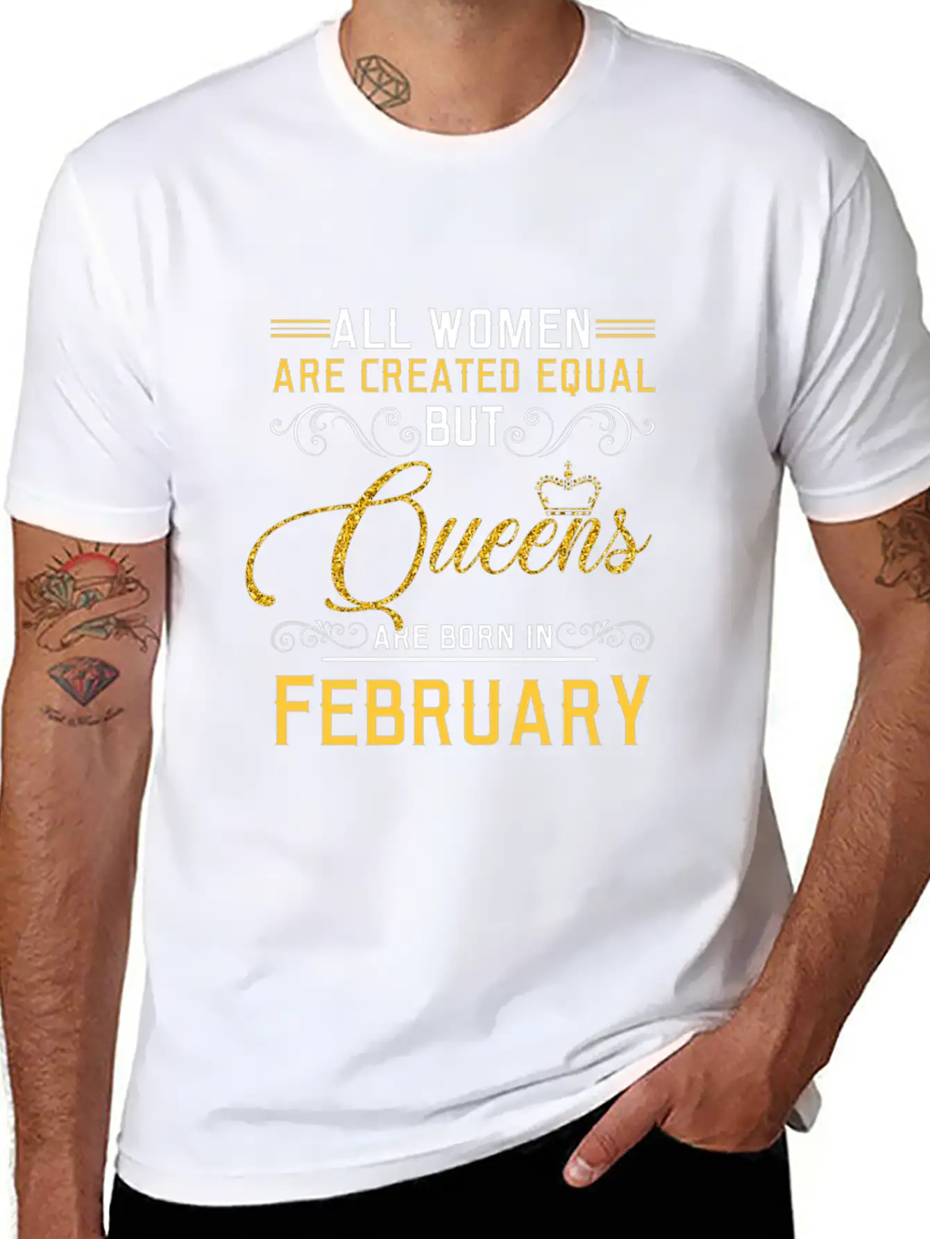 All Women Are Createed Equal But Queens Basic Graphic T-Shirt – Daily Comfort In Soft Cotton