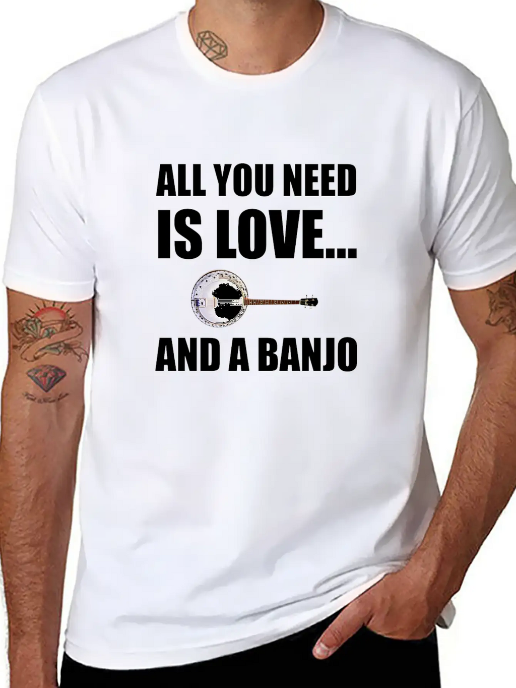 All You Need Is Love And A Banjo Funny Breathable Graphic T-Shirt – Perfect For Casual Days